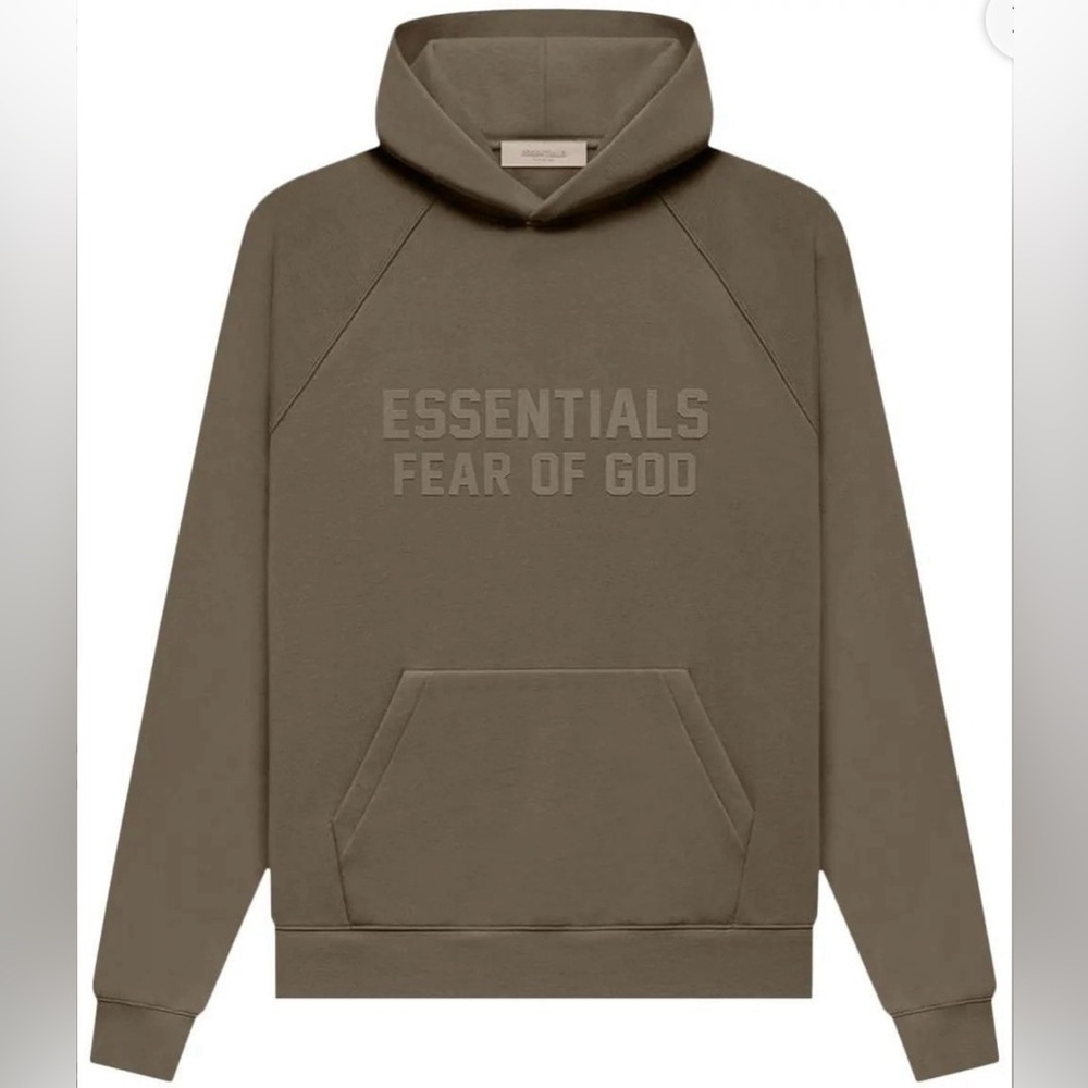 Fear of God ESSENTIALS Pullover Hoodie Wood Brown Size Large NWT